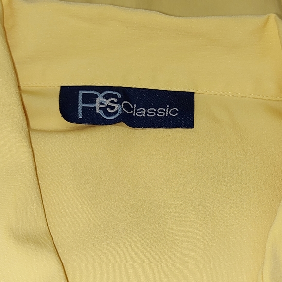 Penningtons Short Sleeve Stretchy Button Down Shirt Yellow - Picture 2 of 6